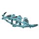 Turquoise Distressed Birds Iron Hook